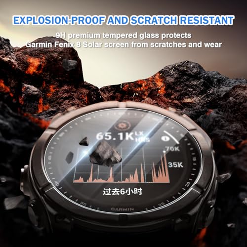 Image of 4 Pack Compatible for Garmin Fenix 8 Solar 47mm Screen Protector, HD Clear 9H Tempered Glass Watch Protective Film for Fenix 8 Solar Screen Protector 47mm, Anti-scratch & Sensitive Touch