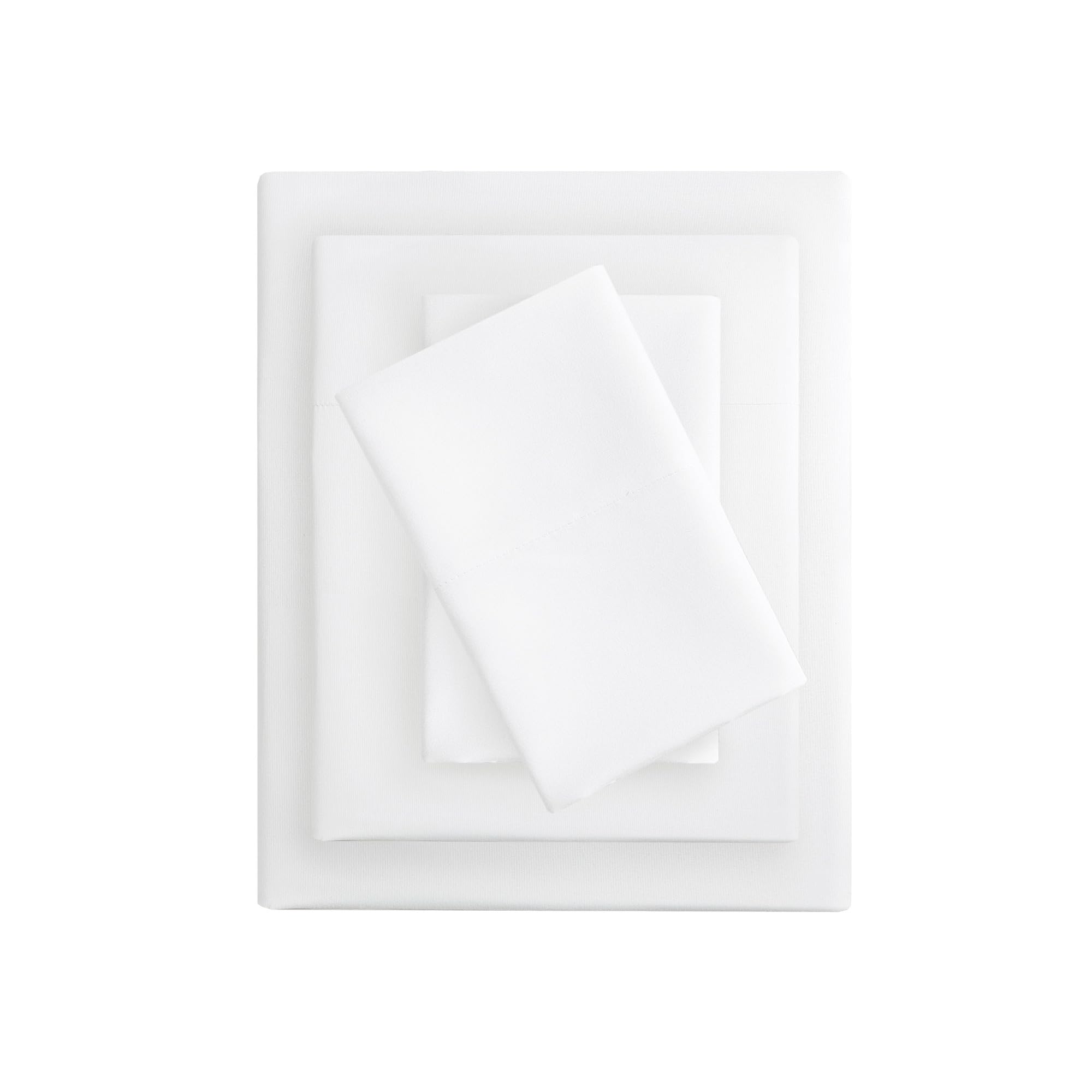 Sábana muy suave y sin arrugas con triángulo estampado, Poliéster, Microfibra blanca, Completo 2