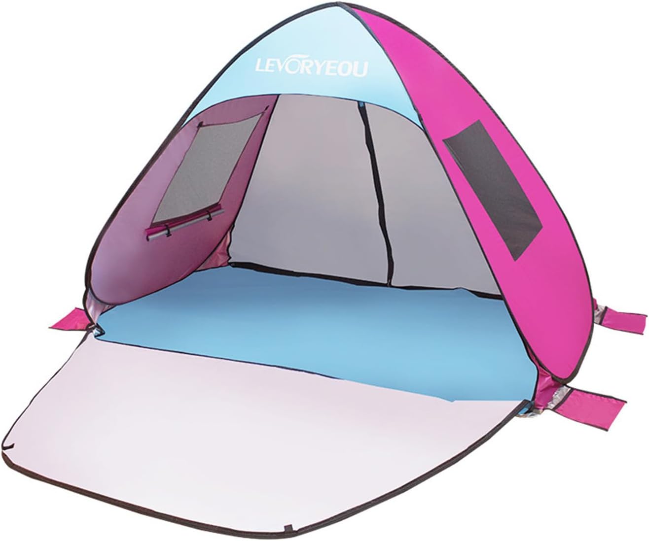 ポップアップビーチテント - 防止防水サンシェード、ポータブルカバナシェルター|挽いたペグ、ファミリーピクニックシェード、屋外キャン