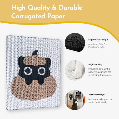 BubuKuku Arranhador de gato montado na parede – arranhador para gatos internos com erva-dos-gatos –