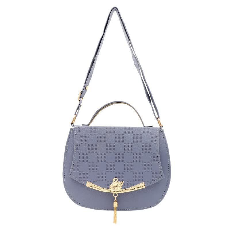 Luckzaria Collection Embossed Design Sling Bag for Women, Pu-Leather Flap Open and Magnetic Button Lock Sling Purse for Girl with Long Shoulder Belt