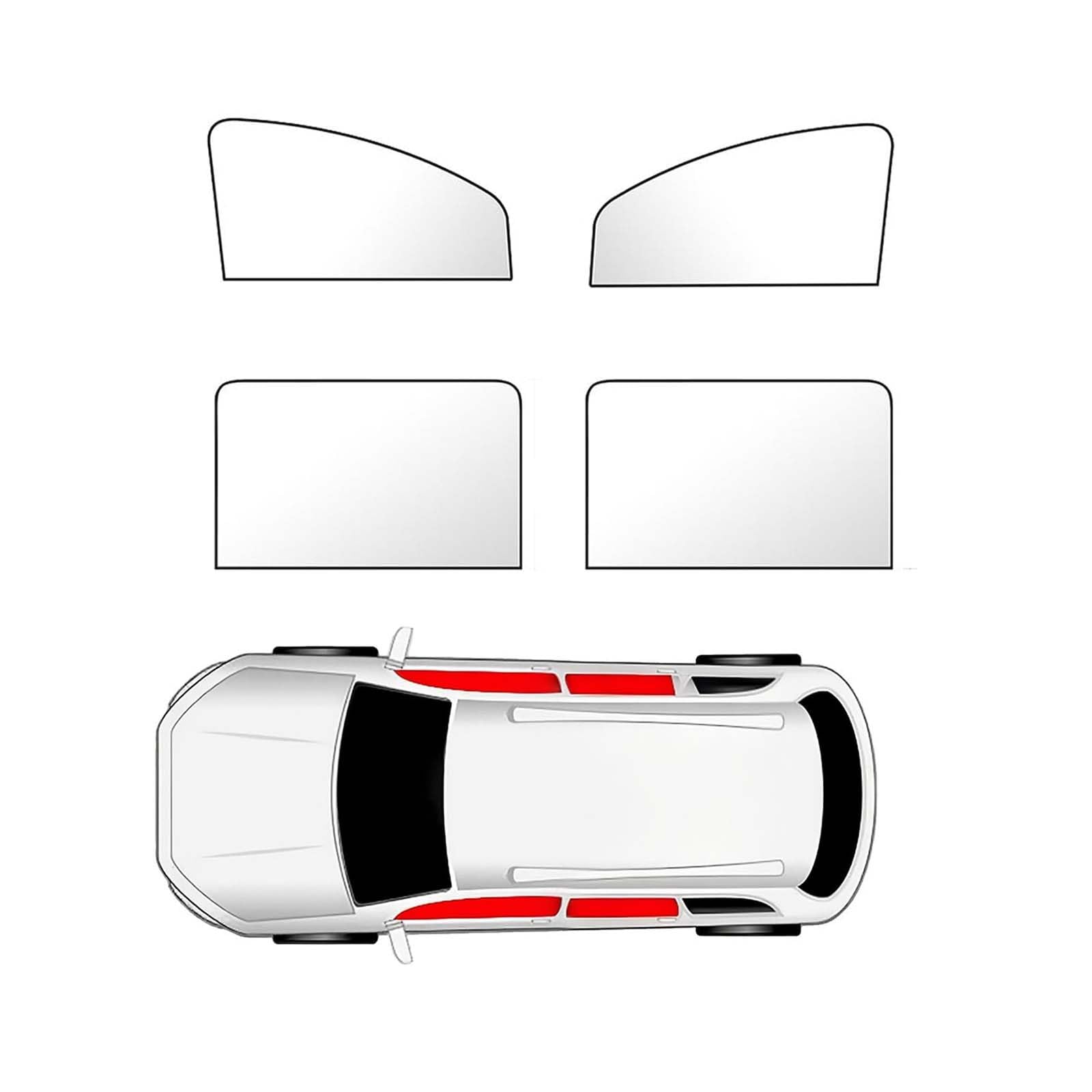 evimo for Fiat 500 500e 500C 500L 500X 600 Car Window Shades