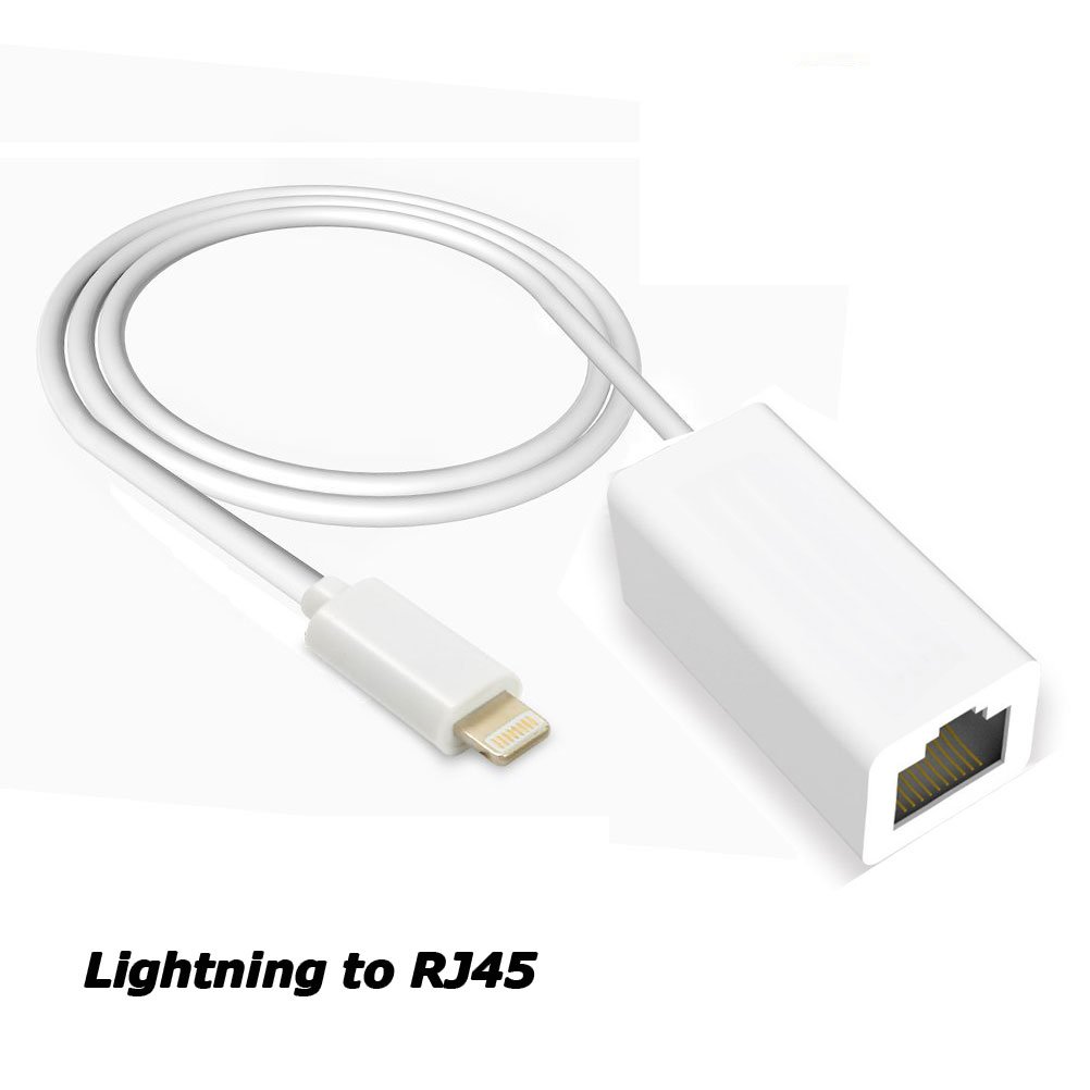 Lightning to Ethernet RJ45 Adapter, Lightning to Ethernet Adapter RJ45 Wired LAN Network Connector for iPhone iPad (siliver)