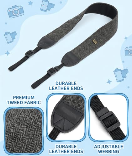 Image of NHCDFA Camera Belt, Camera Strap, Easy to Use and Carry Black Camera Belt Strap Quick Release Buckle Comfortable to W ear for All Kinds of Photography Equipment