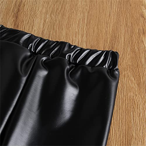 Girls Pants Kids Toddler Baby Baby Girls PU Leather Solid Pants Trousers Outfit3