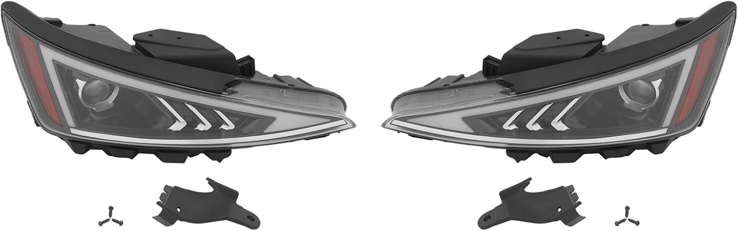 1 Pair Halogen Headlight Assembly for 2019-2020 Hyundai Elantra Eco/Value Edition (NOT FOR SE/SEL/Limited/Sport Models) with DRL, Head Light Both Side OEM 92102F3500, 92101F3500