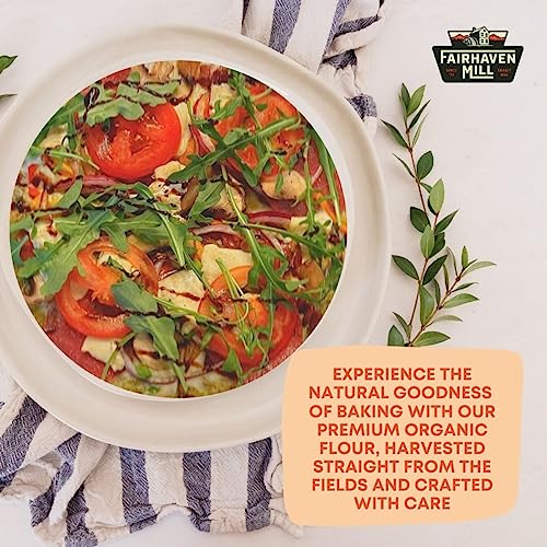 Fairhaven Mill Organic Whole Grain Bread Flour - High Protein Medium Ground - Contains Gluten - Ideal for Breads, Rolls & Artisan Loaves - 5 lbs Bag - 8501M
