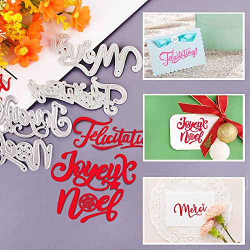 6 Pz Fustelle Scrapbooking Scritte Francesi Taglio...