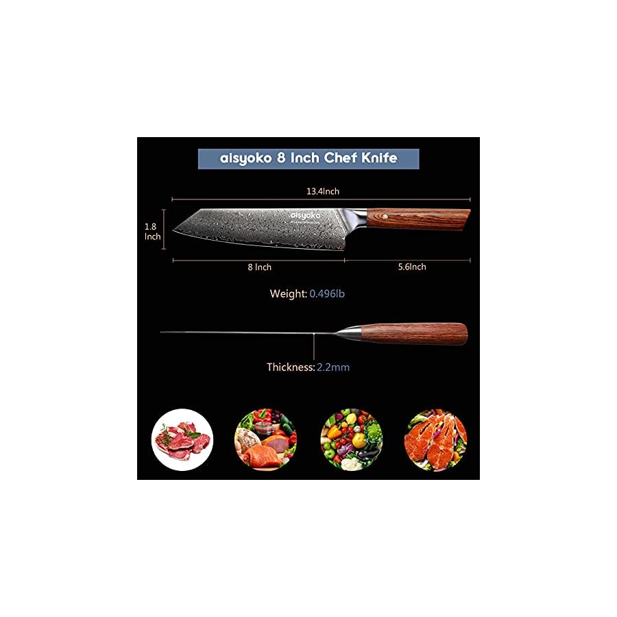 aisyoko-Chef-Knife-8-Inch-Damascus-Japan-VG-10-Super-Stainless-Steel-Professional-High-Carbon-Super-Sharp-Kitchen-Cooking-Knife-Ergonomic-Color-Wooden-Handle-Luxury-Gift-Box aisyoko Chef Knife 8 Inch Damascus Japan VG-10 Super Stainless Steel Professional High Carbon Super Sharp Kitchen Cooking Knife, Ergonomic Color Wooden Handle Luxury Gift Box