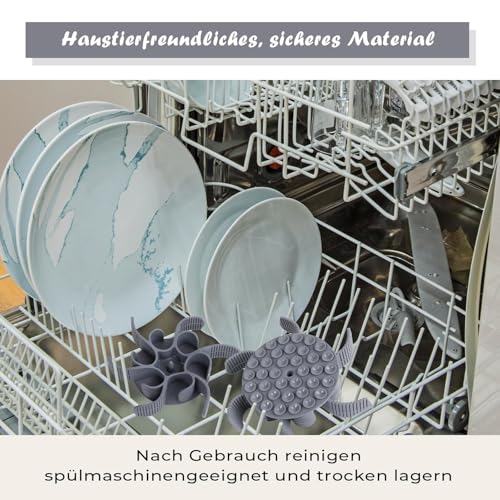 Fressnapf gegen Fressen, Futternapf in Lebensmittelqualität, Anti-Schling-Napf für Fressnapf, waschbar, zuschneidbar und starker Saugnapf, langsames Futterhaus für Hunde für kleine und große Hunde