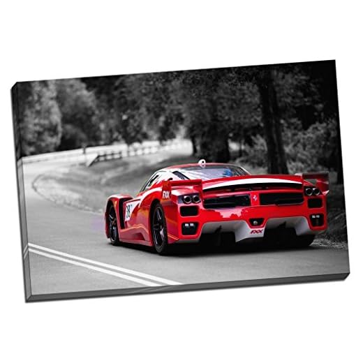 Ferrari FFX - Lienzo decorativo para pared, diseño de carreras, color negro y rojo y blanco