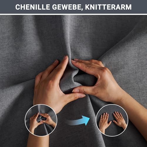 CJJZFO Sofa Überzug Weiche Chenille Sofabezug: Hund Katze Sofaschoner Anti Rutsch Vintage Couch Überzug für U Form L Form Sektionssofa für 1 2 3 4 Sitzer Sofa (Dunkelgrau, 90 * 210cm)