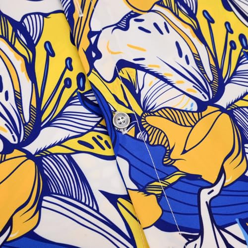 Image of Hawaiian Shirt for Men Tropical Shirts Summer Beach Button Down Short Sleeve Luau Aloha Floral Cruise Vacation Outfit 2026
