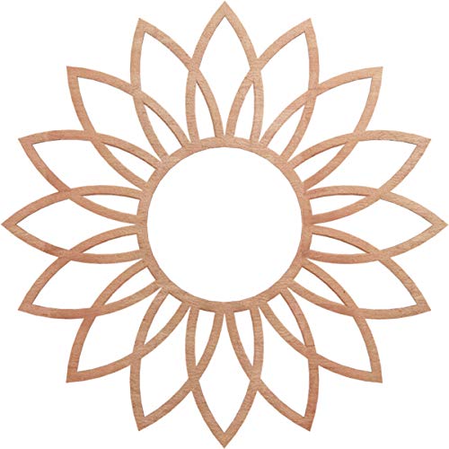 Ekena Millwork 22"OD x 7 5/8"ID x 3/8"T Daisy Wood Fretwork Pierced Ceiling Medallion, Cherry