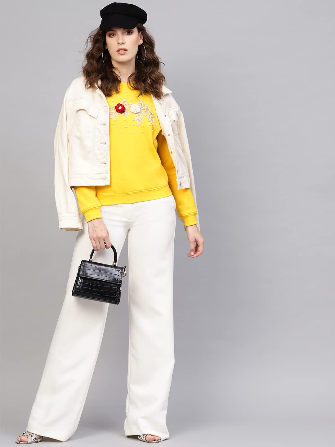 SASSAFRAS Yellow Floral Patch Sweatshirt 2