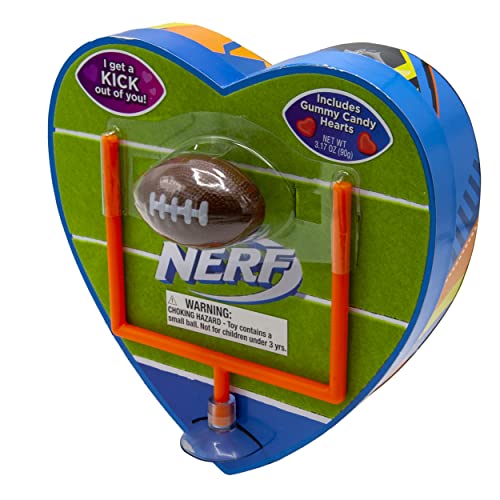 Nerf Football Heart Shaped Candy Box By Frankford Candy, 3.17 Ounces, Birthday Gift For The Sports Lover, Fathers Day Gift For Dad & Grandpa, Teacher Appreciation Gift For Teacher And Coach #TOP6