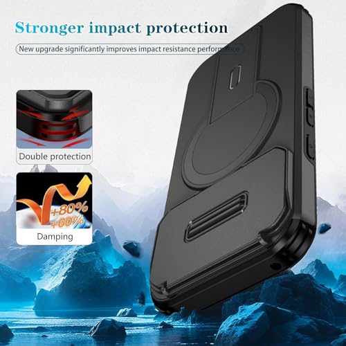 Image of ShieldTech MagStand Series Case for Google Pixel 10 Pro XL | Mobile Cover with Flip-up Camera Cover, MagSafe, Kickstand, Shockproof for Google Pixel 10 Pro XL - Black