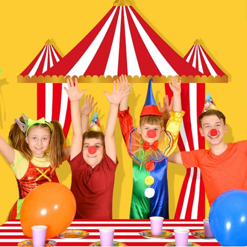 Image of Fanfanwin 4 Pcs Carnival Circus Tent Decorations Carnival Entryway Door Party Decor Awning Hanging Banner Aisle Runners Supply for Circus Theme Birthday Celebration(Striped)