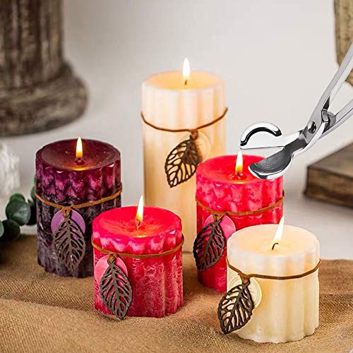 Image of EVERMARKET Candle Wick Trimmer, Polished Stainless Steel Wick Clipper Cutter - Reaches Deep Into Candles to Cut Spent Wicks, Allow Cleaner Burn and Prevent Soot Buildup