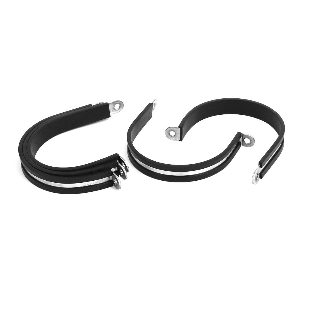 Aexit 65mm Dia Fastener EPDM Rubber Lined P Clips Cable Hose Pipe Clamps Holder 5pcs Model:12as99qo637