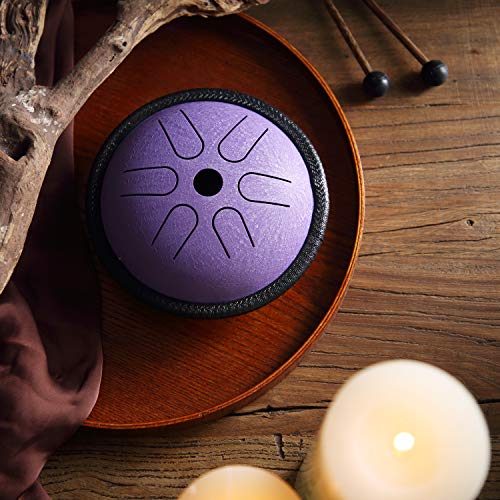 Eastdall Mini Percussão,5.5 Polegadas Mini Língua Tambor de Aço 6 Notas Handpan Tambor de Bolso de A