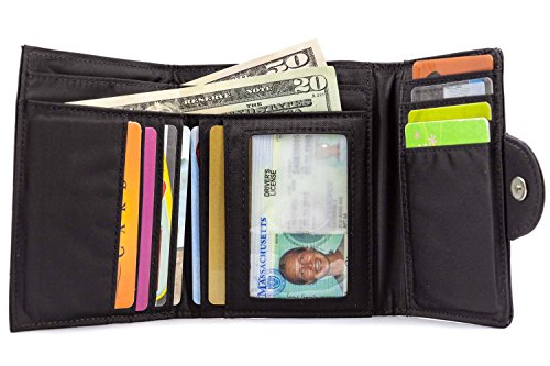 Image of Big Skinny Women's Trixie Leather Tri-Fold Slim Wallet, Holds Up to 30 Cards