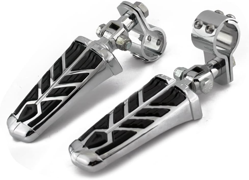 Motorcycle 1.25" Highway Bar Crash Footpegs Pegs Foot Rest Fit for Road King Street Glide Honda Suzuki Yamaha Kawasaki Engine Guard Chrome