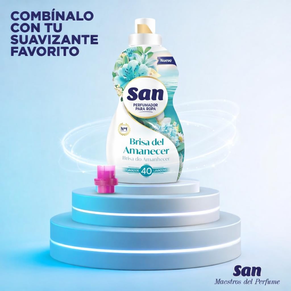 Rasmacor | Pack 8 unidades SÁN Perfumador para Ropa Lavadora | Fragancia Brisa del Amanecer | Duradera 40 Lavados