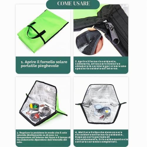 Fornello a energia solare portatile, pieghevole, per campeggio, escursionismo e picnic, soluzione ecologica per barbecue