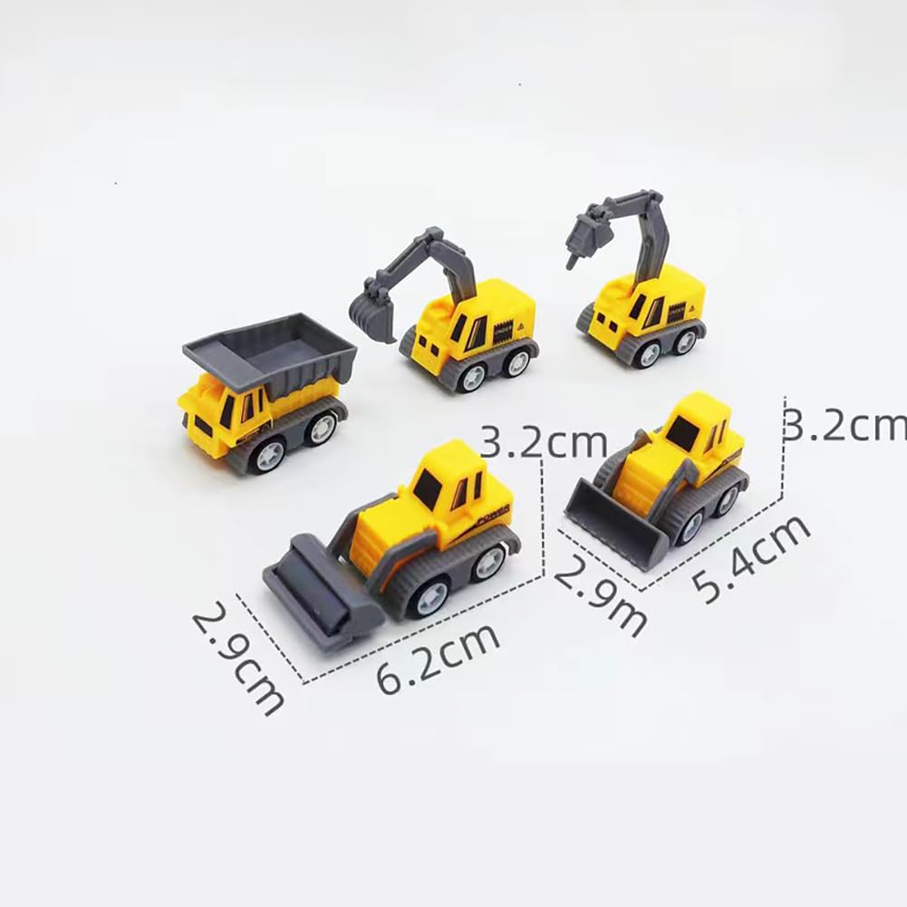 Wichtel Baustelle Set,Miniatur Puppenhaus Baustellenfahrzeuge Verkehrsschilder Zubehör,Bagger Traktor Kuchendeko,Technisches Fahrzeug Set,Wichtelbaustelle Wichtelzubehör für Tortendeko Wichteltür Deko