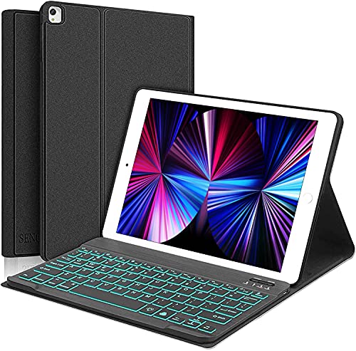 iPad 10.2 Keyboard Case, Keyboard Case for iPad 8th Generation 2020, 7th Gen 2019 and Air 3/iPad Pro 10.5, 7 Colors Backlit, Magnetically Detachable Auto Sleep/Wake Bluetooth Keyboard Folio Cover