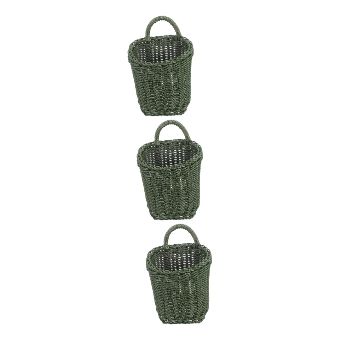 Cesta de almacenamiento tejida de pared PRETYZOOM 3 piezas para cocina y flores