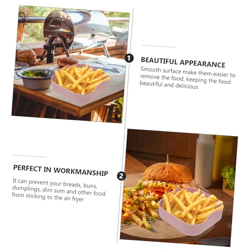 HOMSFOU Luftfritteuse Pad Runde Backform Fritteuse Für Zu Hause Antihaftbeschichtete Backform Halter Für Luftfrittierte Lebensmittel Luftfritteuse – Bild 3