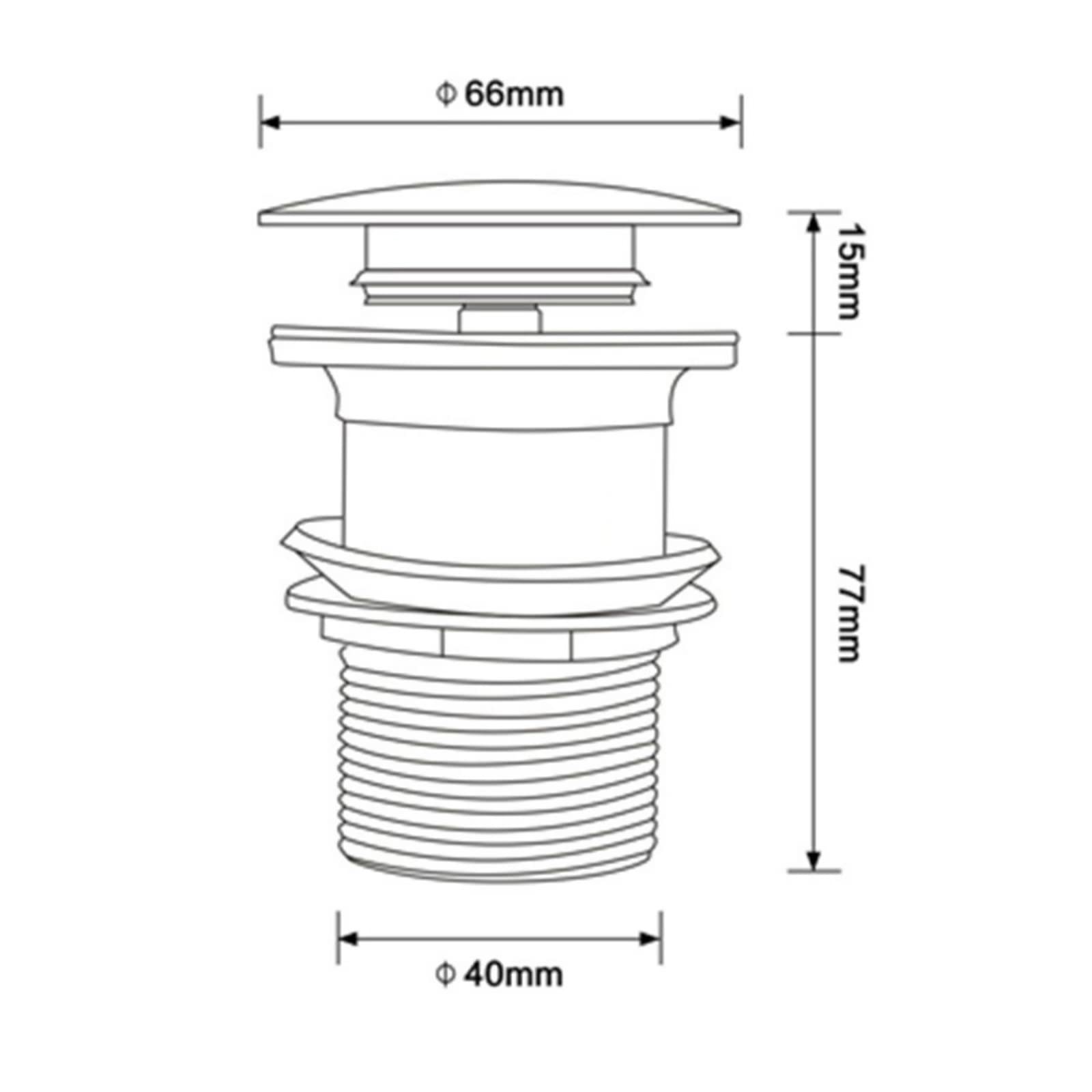 Pop-up Bonde de Lavabo Laiton Clic-clac Bonde de Vidage Lavabo Nickel Brossé Bonde D'écoulement Ronde Ecoulement de Lavabo pour Evier ou Lavabo,Without Overflow