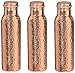 Botella de agua 100% cobre puro de Traveller's para beneficios ayurvédicos de la salud, sin articulaciones, a prueba de fugas, elegante jarra de agua, juego de 3 piezas