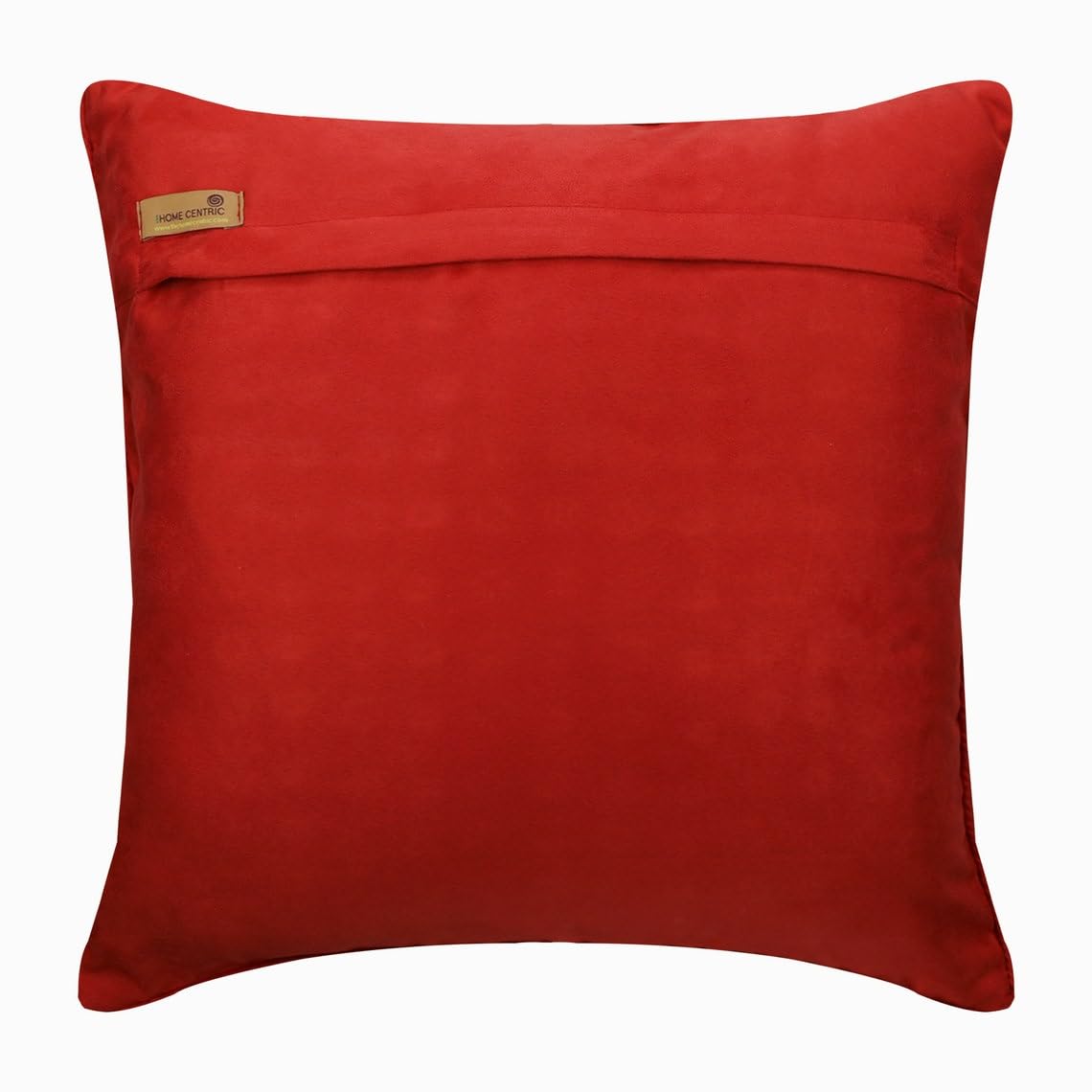 The HomeCentric Decorativo Rojo Cojin, 50 x 50 cm Terciopelo Amortiguar, Funda de Cojín con Lámina Dorada, punteada y con Cuentas, Círculos y Puntos Amortiguar, Moderno Cojin - Wheeling Around Red