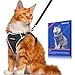 Bigcow 猫 猫用 ハーネスリード セット 猫牽引ロープ リード 猫ハーネス 猫 胴輪 猫具 ねこ ネコ 子猫 散歩 お出かけ 抜けない ベスト ソフト胸あて 軽量 頭を通さず装着可能 サイズ調節可 夜反射 通気メッシュ 咳込み防止 ベスト りーど