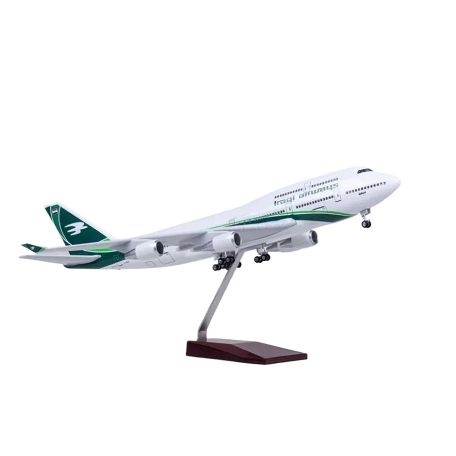 Odlewane zabawki samolotowe w skali 1/150 dla 747 IRAQI Airways Model odlewu samolotu Żywiczny samolot samolot ze światłem i kołami Kolekcja Wyświetlacz do zbierania i wyświetlania (ze światłem)