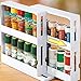 ZARQ Porte-épices, 2 Niveaux Porte-épices Rotatif Extractible Cuisine Placard Étagère de Rangement Étagère à Épices Pots dassaisonnement Organisateur