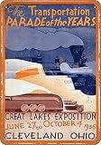 Inga Plaque en métal rétro avec inscription « Great Lakes Expo Cleveland » - Décoration murale - 20,3 x 30,5 cm