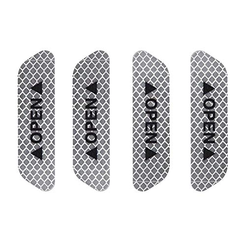 Ezfit Car Safety Reflective Tape Door Open Warning Stickers Reflector Mark Decal - 4PCS White