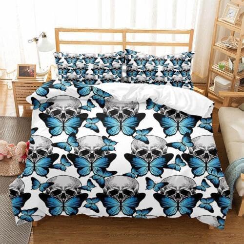 Housse de couette 220x240 squelette bleu, cadeau anniversaire