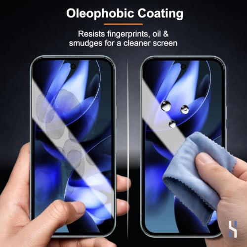 Image of Tempered Glass for Google Pixel 9A Military Grade 9H Screen Guard, Anti-Scratch, Shatterproof, Edge-to-Edge Full Coverage - Black Border