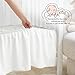 Mini Crib Ruffle Bed Skirt (24” x 38”) with 10” Inch Drop Dust Ruffle for Baby Boys or Girls Nursery Crib Toddler Bed Skirt Microfiber Fabric - White Solid