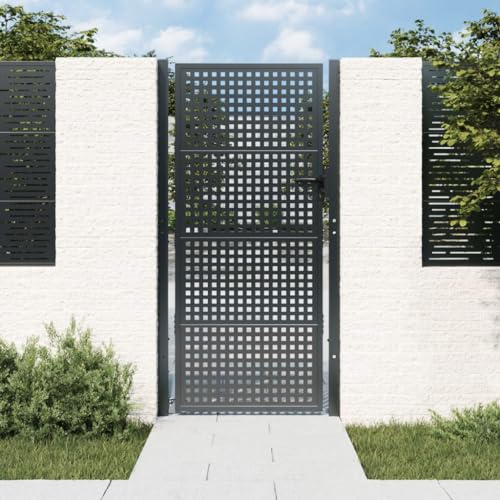 Massbinet Gartentor, Gartentür, Verzinkter Gartentor Anthrazit 105x250 cm Stahl