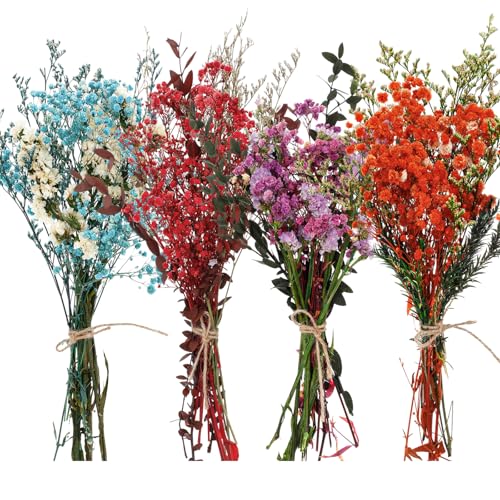Layhit 4 Pack Large Size Boho Dried Flower Bouquet 15-17