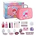 papasgix Maquillage Enfant Jouet Cadeau pour Princesse Kit de Maquillage Lavables avec Sac Cosmétique à Paillettes avec Peigne Cadeau pour Fille de 3 4 5 6 7 8 Ans(Rose(Sac à Main))
