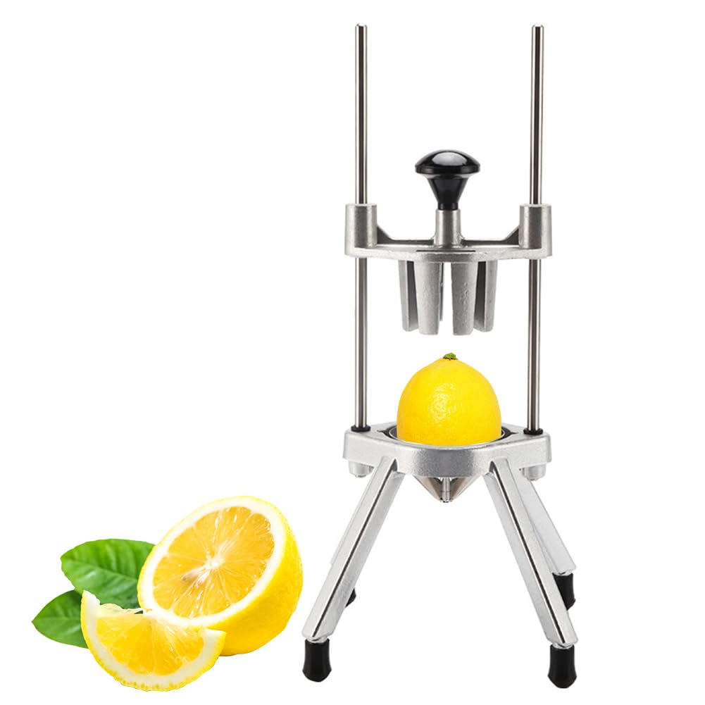 Cortador manual de frutas, cortador de limón y lima de acero inoxidable, máquina de corte multifuncional, divisor fácil independiente, para el hogar, bar, restaurante, 6/12 porciones