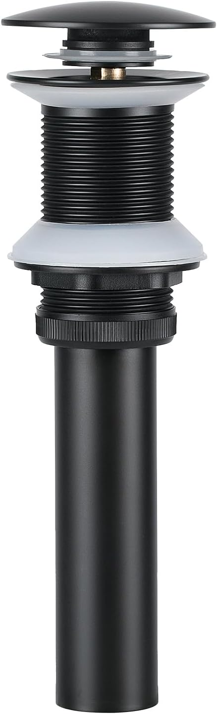 Bathroom Sink Drain Stopper, Vessel Sink Pop Up Drain without Overflow, Matte Black