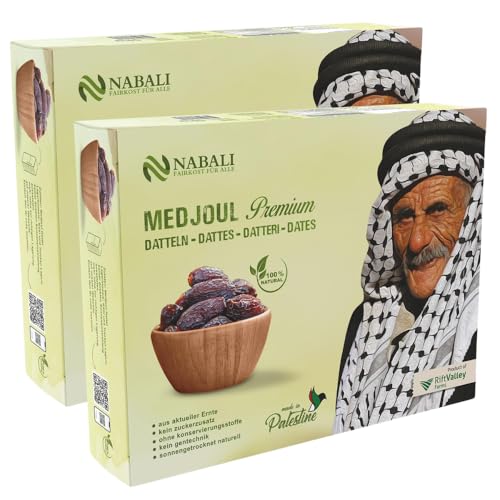 NABALI FAIRKOST FÜR ALLE Medjool Medjoul Datteln aus Palästina - 100% naturell vegan aromatisch traditionell frisch & orientalisch I ohne Konservierungsstoffe (10 Kg)